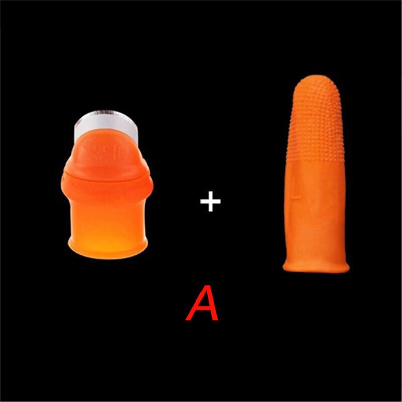 Silikon tumkniv skördeväxt kniv anti-cut finger täcka trädgård grönsaksträdgård: A (l)