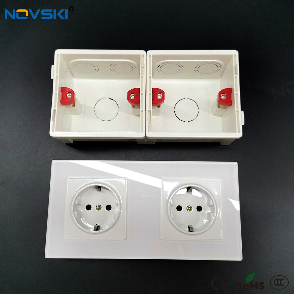 NOVSKI Dark Box Adjustable Internal Cassette Junction Back Box For 86mm Type Wall Switch and Socket