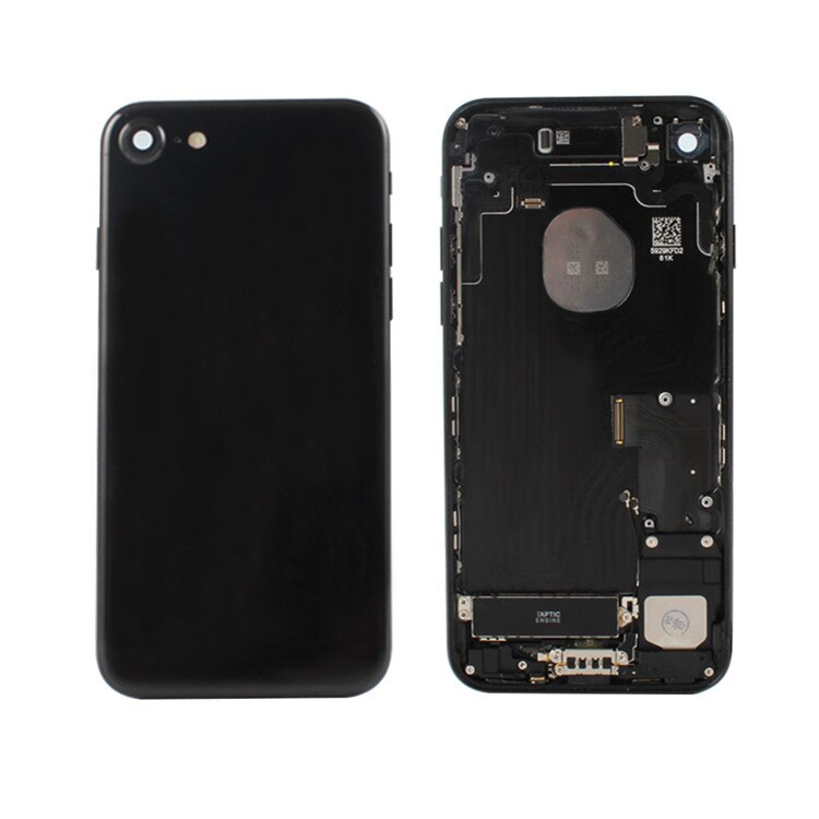Substituição traseira capa para iphone 7plus 8 8plus traseira habitação quadro médio com bateria traseira porta vidro, preto branco vermelho ouro