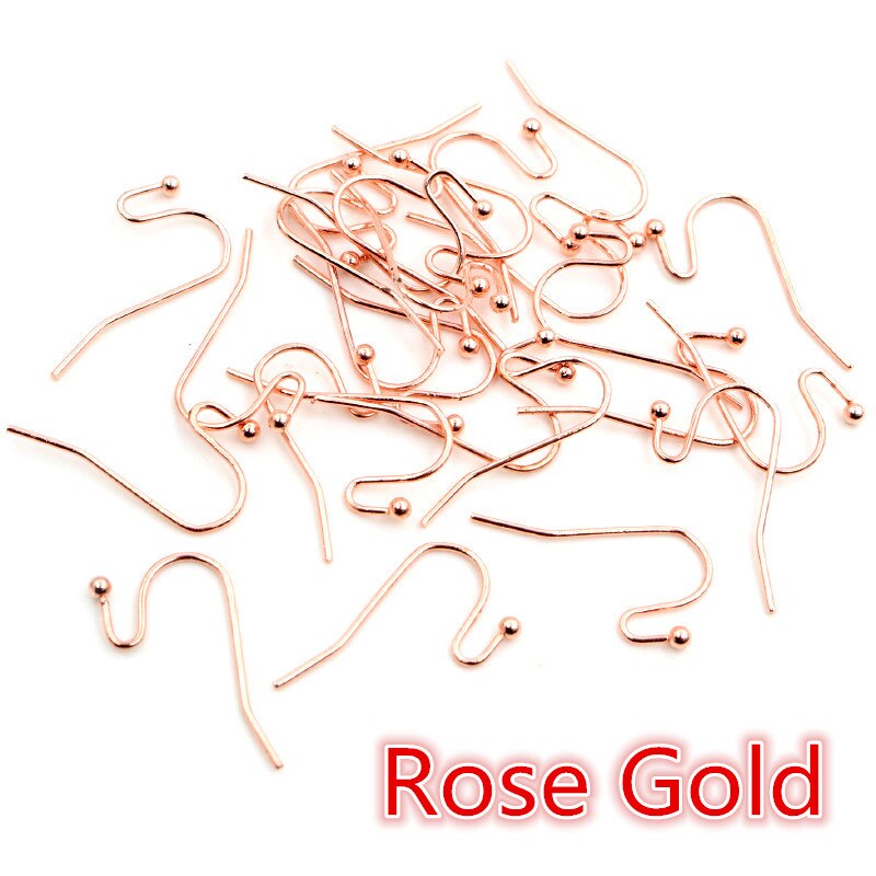 100 Stks/partij 21X16 Mm Diy Earring Bevindingen Oorbellen Sluitingen Haken Fittings Diy Sieraden Maken Accessoires Messing Haak Slangetje sieraden: Rose Gold