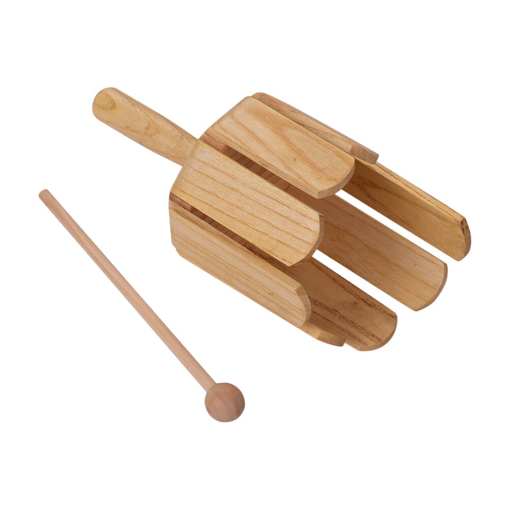 FUTUREORYY Holz Guiro Schlaginstrument 4-teilig | Kinder Percussion Set Mit Rhythmusstab
