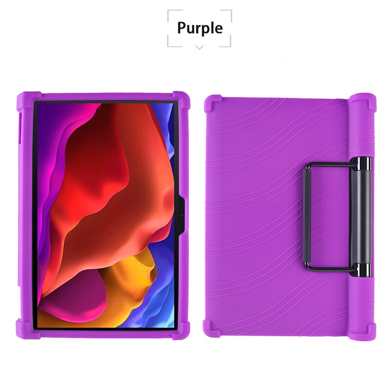 Zachte Shockproof Case Voor Lenovo Yoga Tab 13 (Lenovo Yoga Pad Pro) YT-K606F 13 &quot;Tablet Pc Silicon Beschermende Cover Met Kickstand: Paars