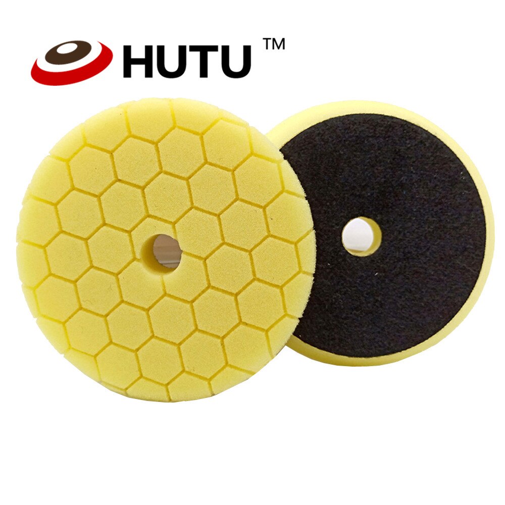 Buffing Pad 30mm Thick 6inch Hexagon Pattern Europe Sponge Polishing Pad For Dual Action Car Polishier Yellow Medium Cutting