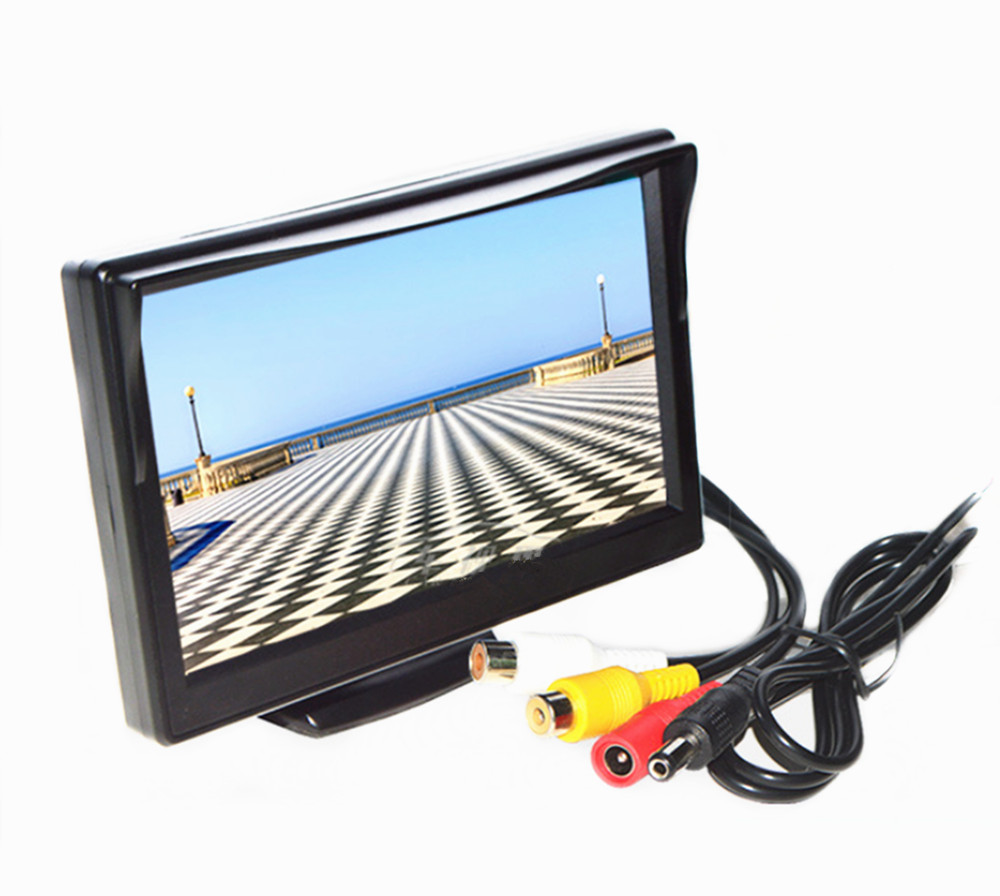 5 "TFT LCD HD800 * 480 Kleurenscherm Car Monitor Security monitor Reverse parking assistance met 2 av-ingang