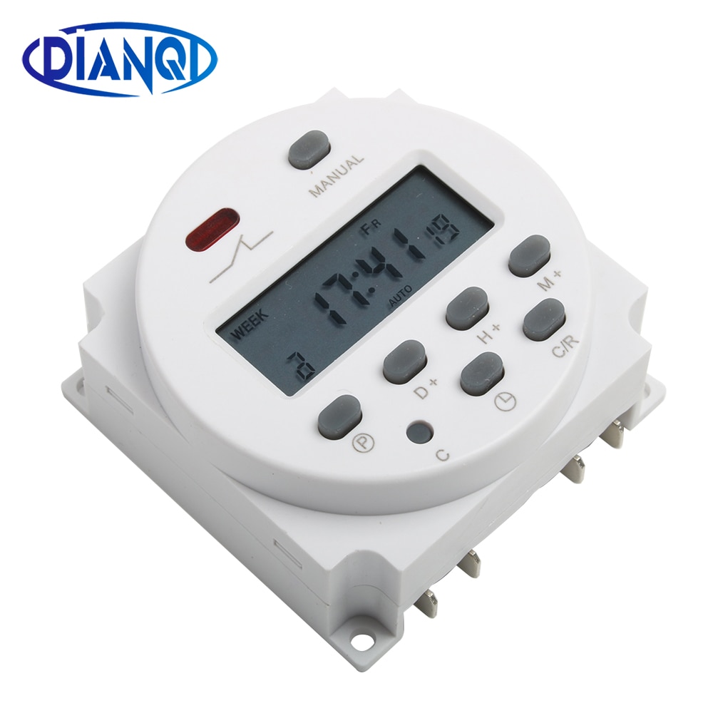 Digitale Tijd Schakelaar Lcd Power Timer CN101A DHC15 THC-101A Wekelijkse Programmeerbare Elektronische Timer 12V 24V 110V 220V 8A Om 16A