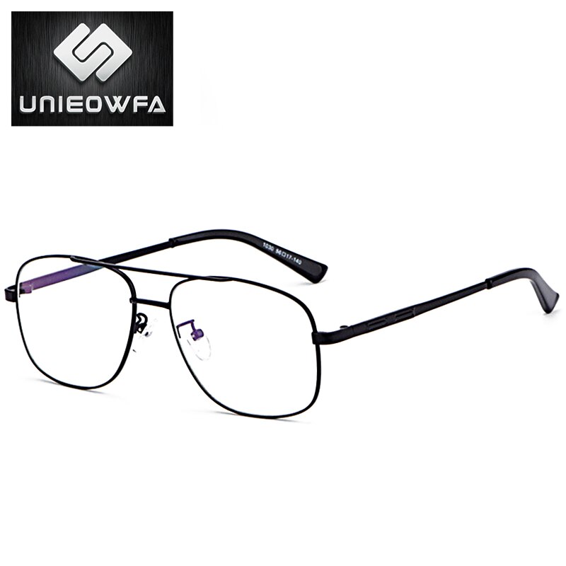 Prescription Frame Glasses for Men Transparent Clear Eyeglasses Frame Optical Myopia Spectacles Pilot Style: C1 Black