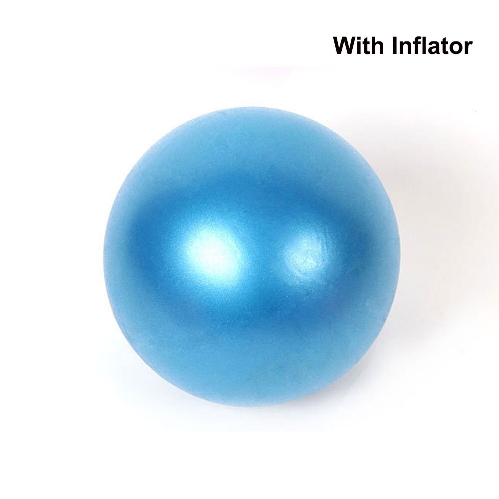 25cm Yoga Ball Exercise Gymnastics Pilates Ball Balance Exercise Gym Sports Ball PVC Indoor Home Training Mini Yoga Ball: blue with Inflator