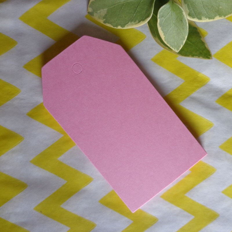 50 stuks Licht Roze Papier Tags Blanco Prijs Label Tags DIY Ambachten Kleding Kledingstuk Tags Trouwbedankjes Box decoratieve Tag