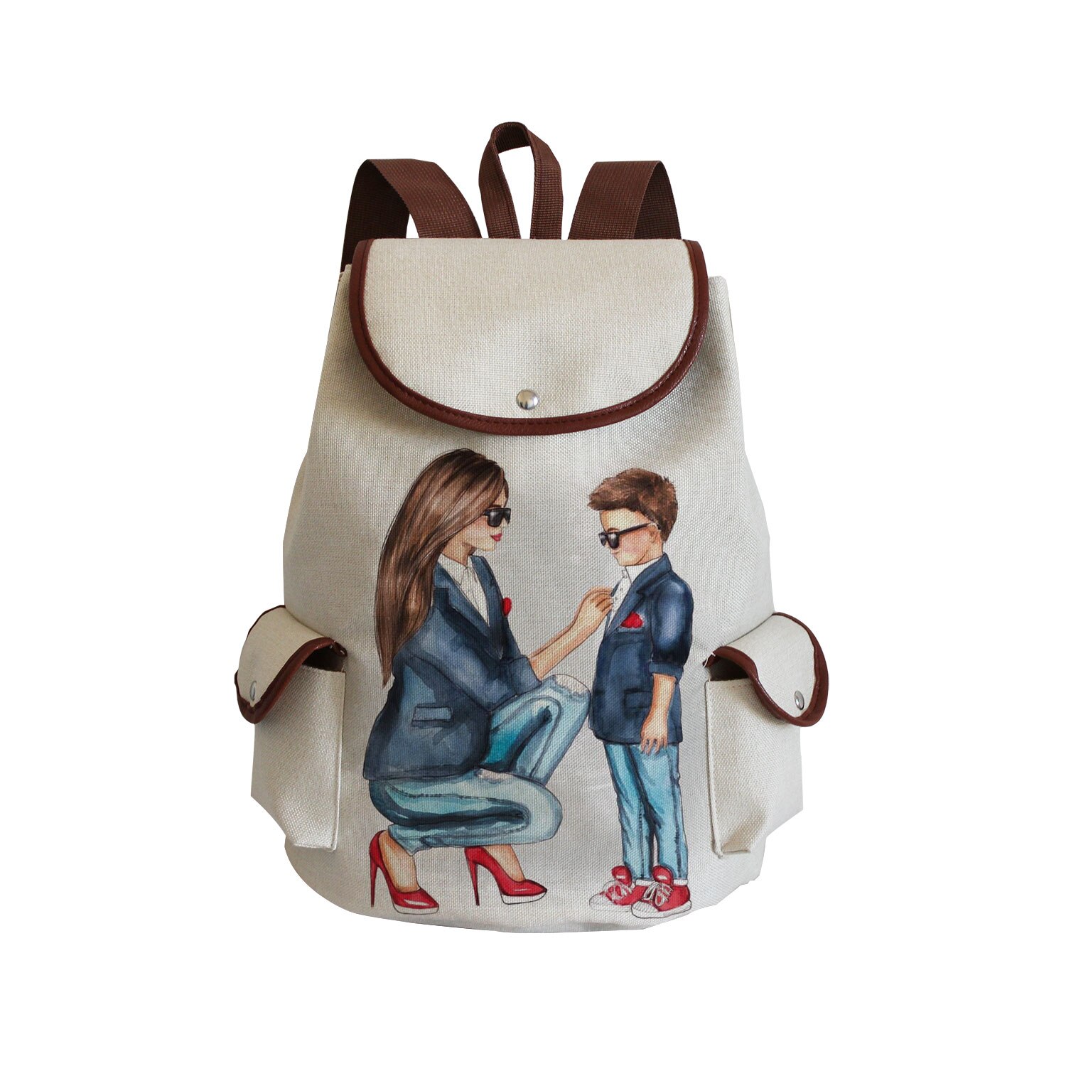 Large Capacity Drawstring Backpack Women Preppy Style Cartoon Super Mom Life Momlife Mama Mama Portable Linen Backpack Book Bag: sj3052 Mom Bag
