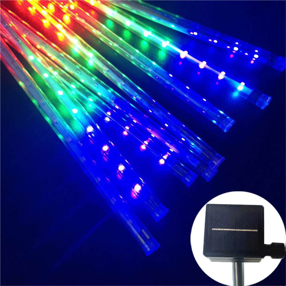 8 Röhren 50 cm LED Meteorschauer Solar- LED Lichterketten draussen Gebühr Girlande Weihnachtsbaum Dekor Garten Terrasse Straßenlaternen: Rose / 6-10W