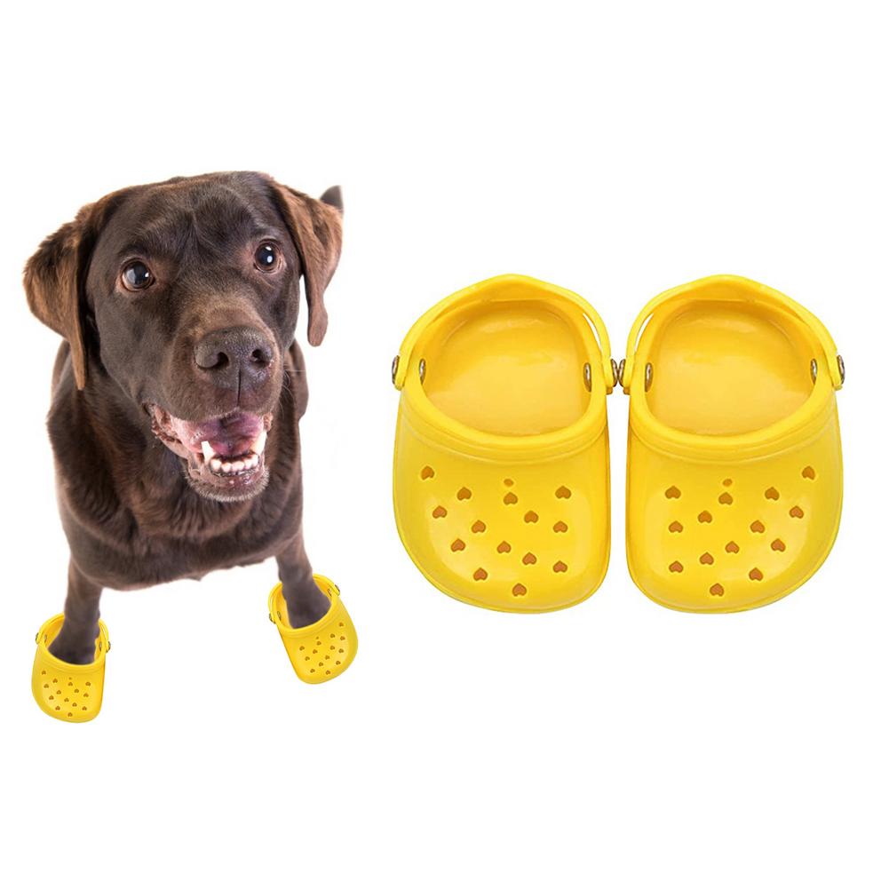 Haustier Schuhe Atmungs Sandalen Für Kleine Hunde Süssigkeit Farbige Löchrigen Schuhe Sommer Hund Schuhe Atmungsaktives Gittergewebe Welpen Für Kleine Haustier: Gelb