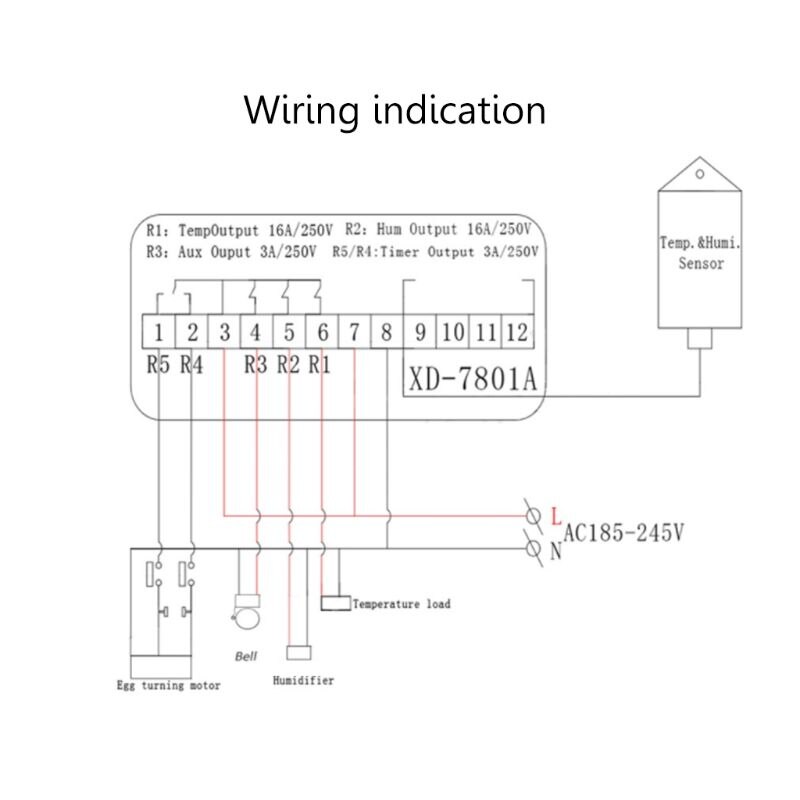 Digital Temperature & Humidity Controller Thermostat For Incubator Greenhouse Breeding Hatching