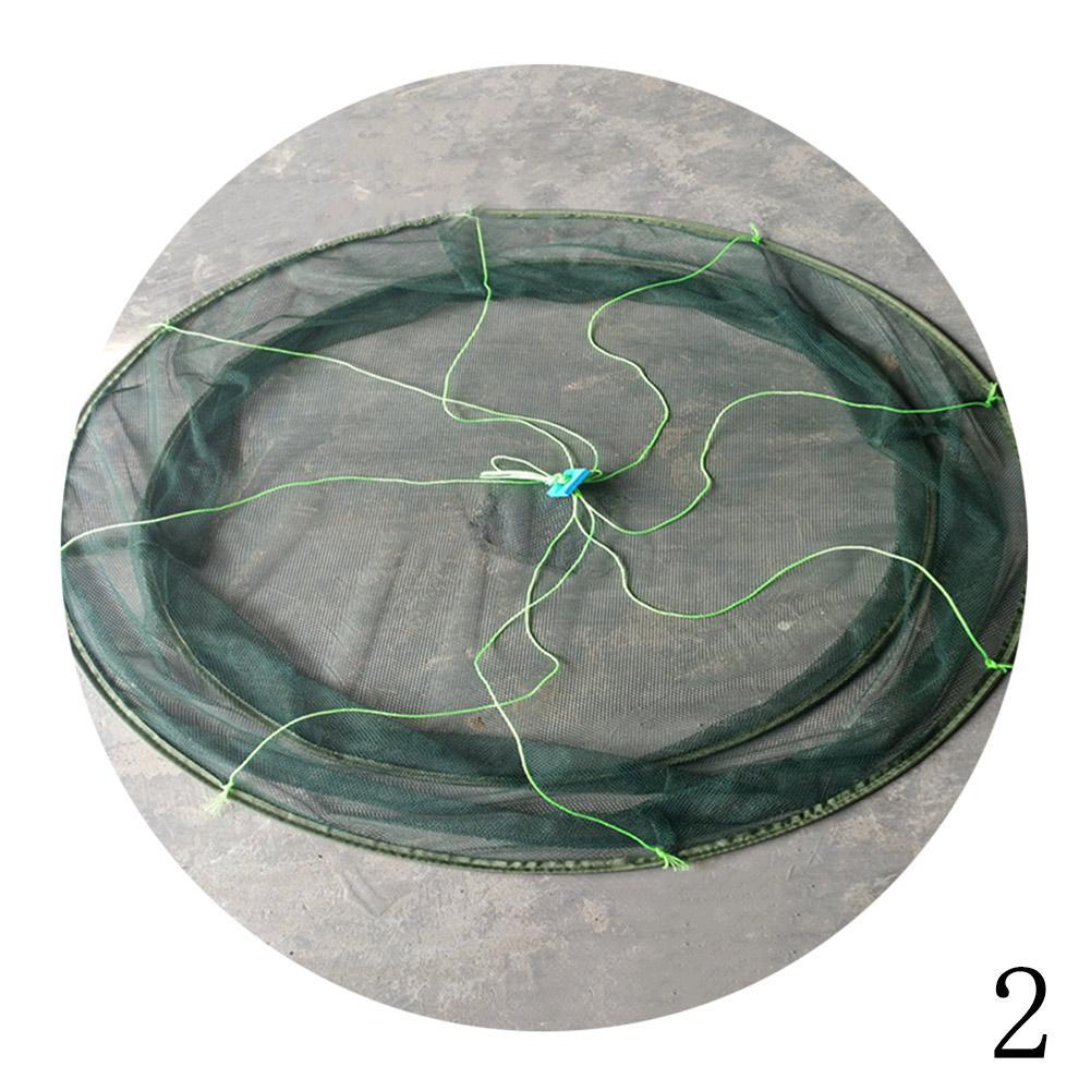 1 pièces Cage de pêche verte ronde en Nylon filet crevettes engins de pêche écrevisses poissons coulée pliante Portable attrape filets crevettes