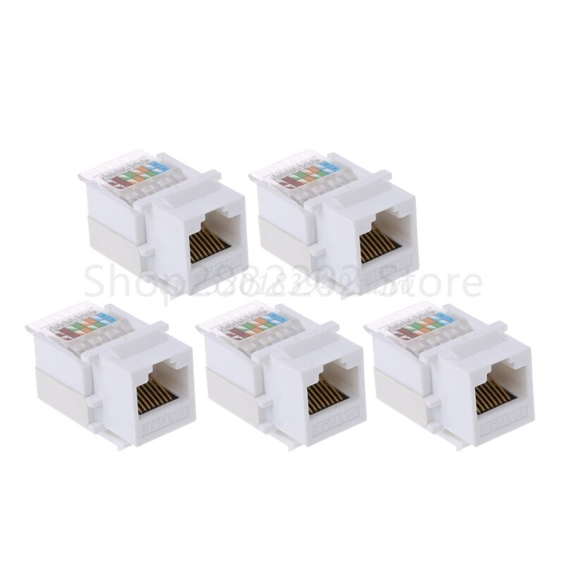 5Pcs CAT5E Utp Netwerk Module Tool-Gratis RJ45 Connector Kabel Adapter Voor Amp