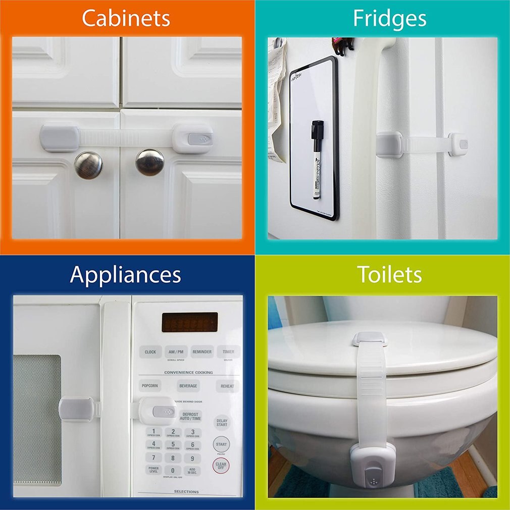 Baby Safety Cabinet Locks Child Proof Security Protector Drawer Cabinet Locks Adjustable Door Window Cupboard Kids Safety Lock