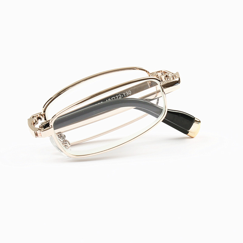 Gafas de lectura plegables elegantes y portátiles para mujer, patillas plegables con estuche, Clip para cinturón, gafas para presbicia