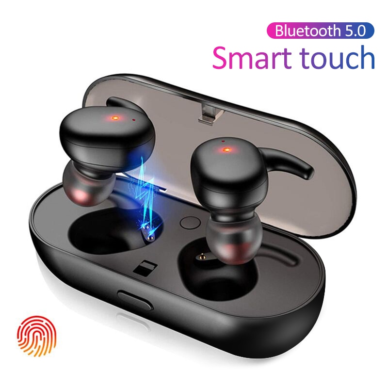 Tws Draadloze Bluetooth Oortelefoon Sport Draagbare Draadloze Bluetooth 5.0 Touch Oordopjes 3D Stereo Sound Headset Met Microfoon