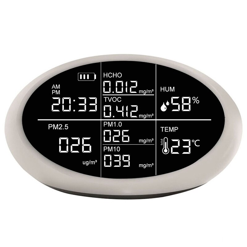Formaldehyde Detector Air Monitor Indoor Air Monitor for Humidity,Temperature,PM2.5/PM10 HCHO TVOC