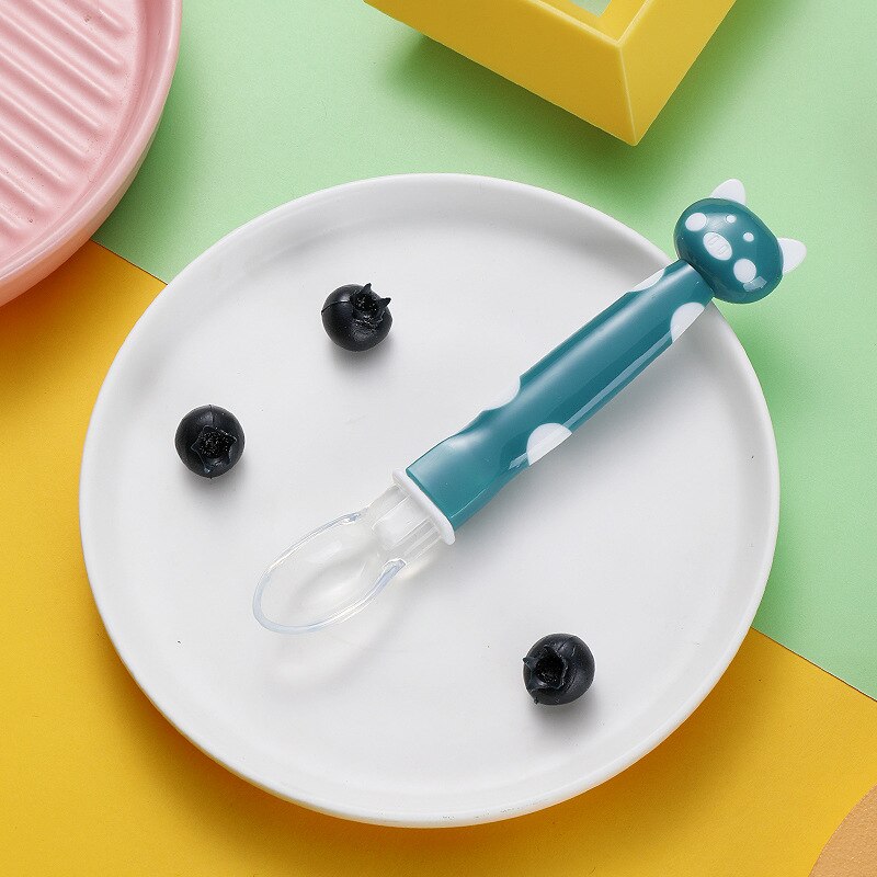 SMGSLIB – cuillère en Silicone sans BPA pour bébé, vaisselle pour enfants, alimentation solide: dark blue