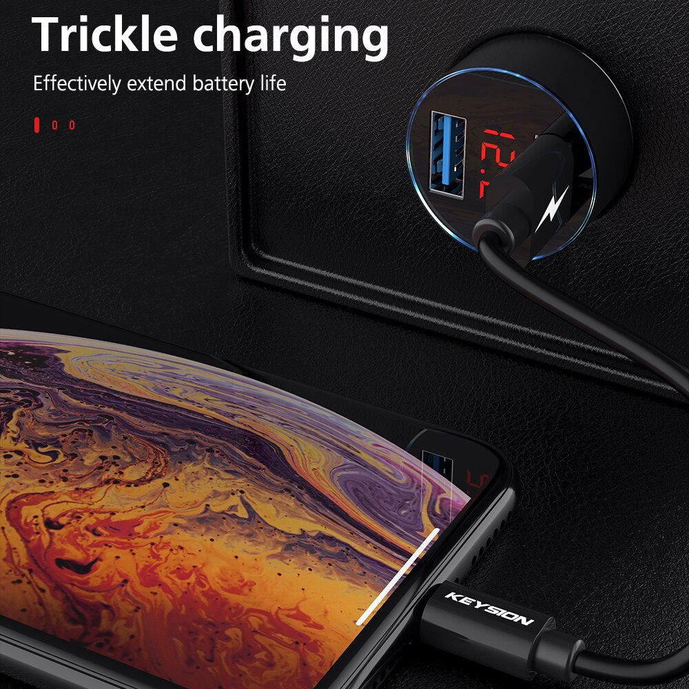 KEYSION Auto Ladegerät 5 V 3.1A Mit LED-anzeige Universal- Dual Usb Telefon Auto-Ladegerät für Xiaomi Huawei Samsung für iPhone XS Max XR