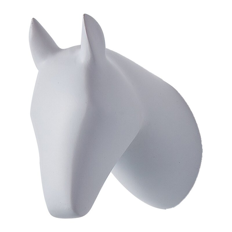 Perchero con cabeza de Animal para el hogar, gancho decorativo para colgar ropa, estante para artículos diversos, montado en la pared, 1 ud.: White   Horse
