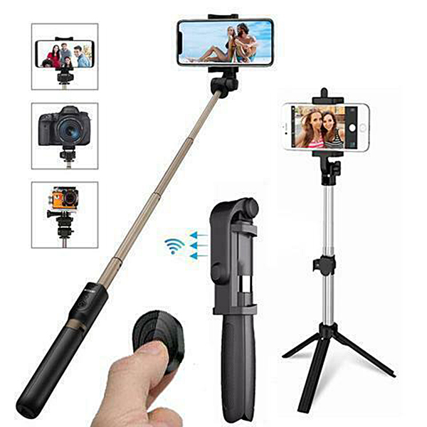 4 w 1 bezprzewodowy statyw Bluetooth Selfie Stick z pilotem Selfie wysuwany składany Monopod dla iPhone Samsung Huawei