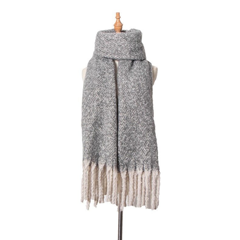Gros sable gland pince fleur couleur correspondant écharpe châle épaississement écharpe écharpe femmes hiver Sjaals Voor Dames femmes écharpe: 6