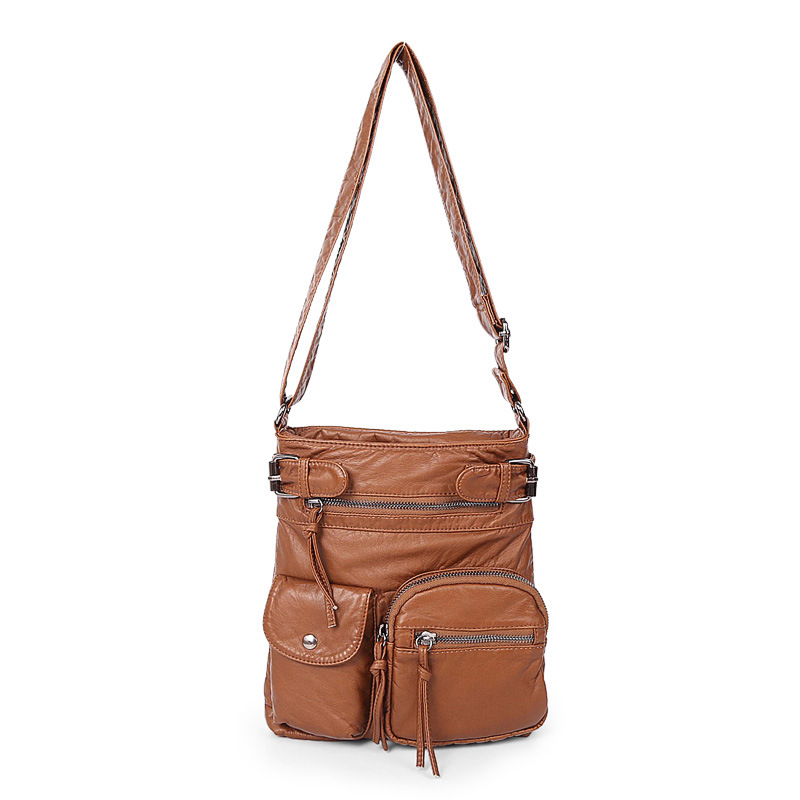 Petits sacs Messenger délavés pour femmes | Sac à bandoulière très doux, sac Vintage en cuir PU de bonne