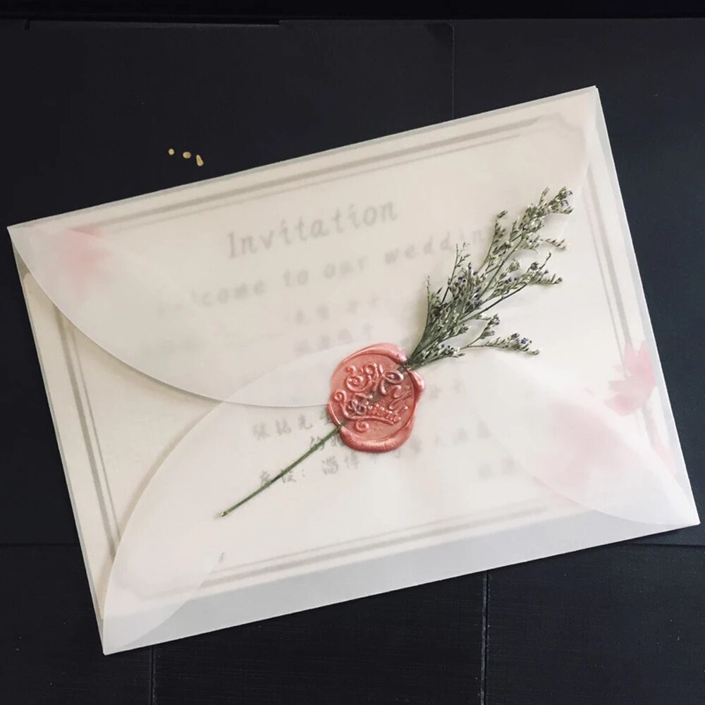 10 teile/los transparent Papier Umschläge leer Transluzenten Schwefelsäure Papier Umschläge Für Hochzeit Einladungen Segen Gruß