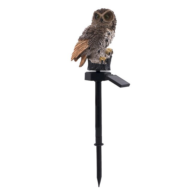 Solar Power Led Garden Light Outdoor Waterproof Energy Panel Lamp Solar Owl Shape Lights Path Yard Decoration: 1 Brown