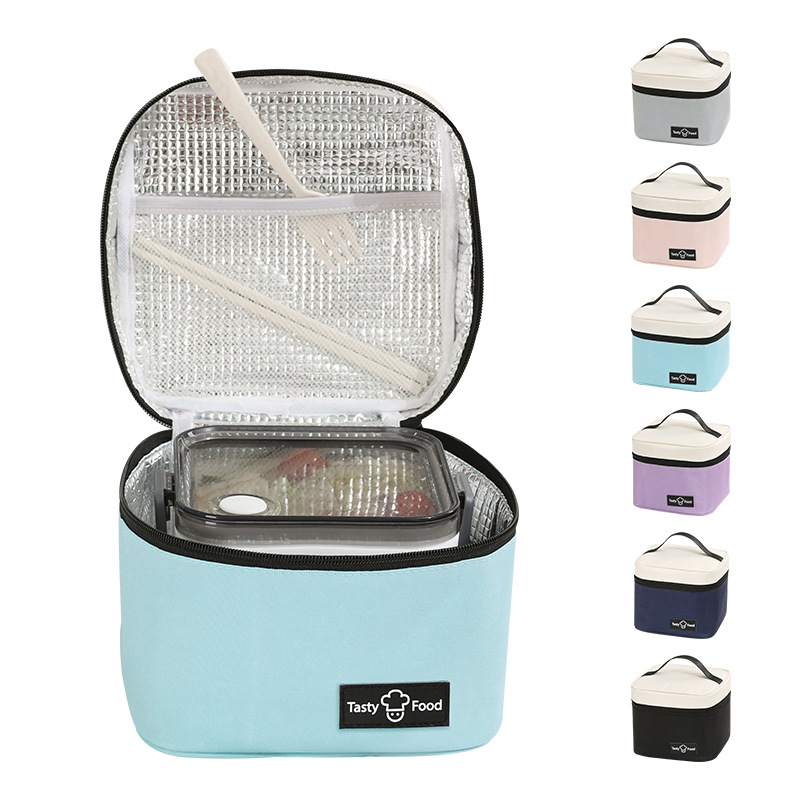 Kwadratowa, zagęszczona termiczna torba na drugie śniadanie Torba na żywność Cooler Izolacja Torby do przechowywania Mały pojemnik obiadowy dla dorosłych dzieci