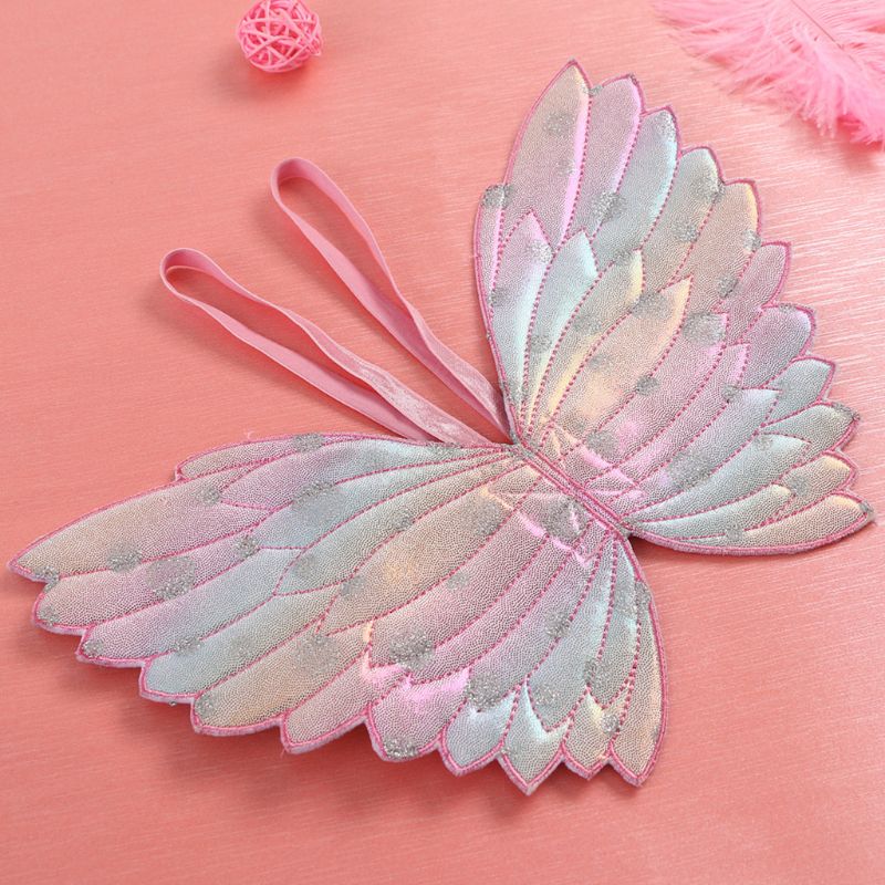 Cute Children Costumes Performance Props Gradient Color Butterfly Princess Angel Wings Fairy Stick Kids Dress Up Playing Toys