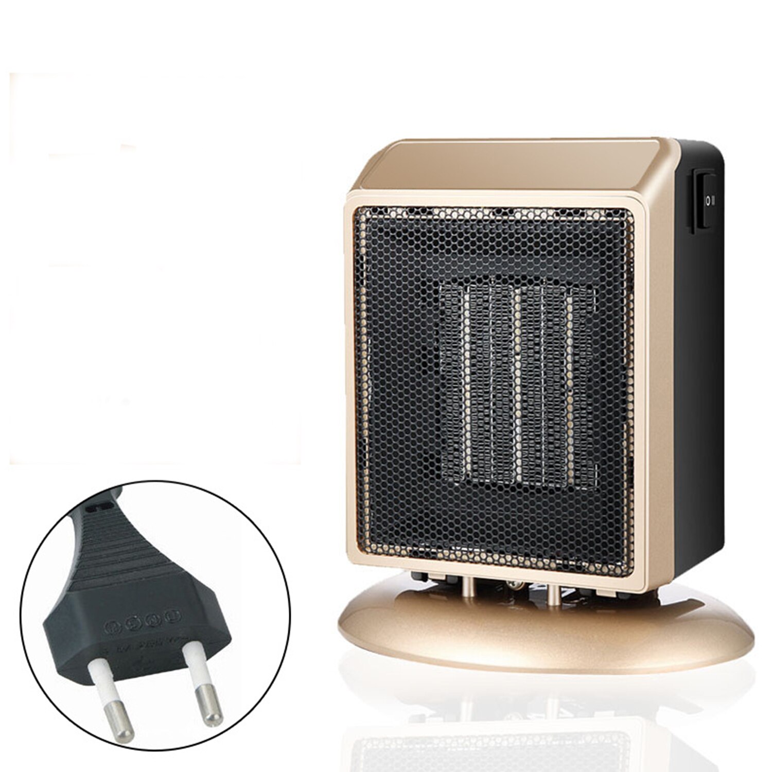 Elektrisk rumvarmer sikker beskyttelse mod overophedning mini rumvarmer ptc keramisk varmelegeme med 2 varmeindstillinger til skrivebord indendørs: G-eu