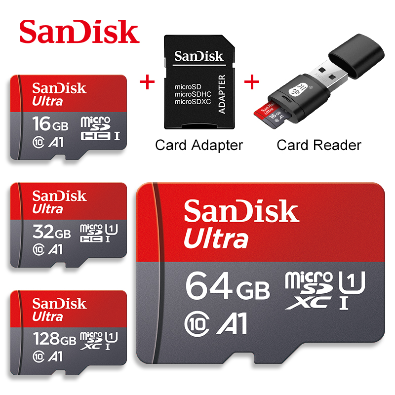 Sandisk Micro Sd-kaart Class10 Tf Card 16Gb 32Gb 64Gb 100% Originele 128Gb 256Gb Max 120 Mb/s Geheugenkaart Voor Smartphone En Tablet