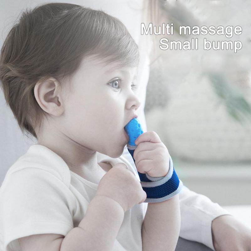 Bébé Silicone molaire doigt manchon bébé respirant pouce manchon maternité enfant main Anti-morsure dents colle K8E7