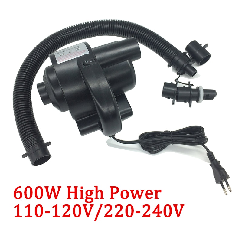 Electric Air Pump 600W High Power Air Compressor for Air Bed Mattress Inflatable Hovercraft Boat Pump AC 220V-240V Adapter