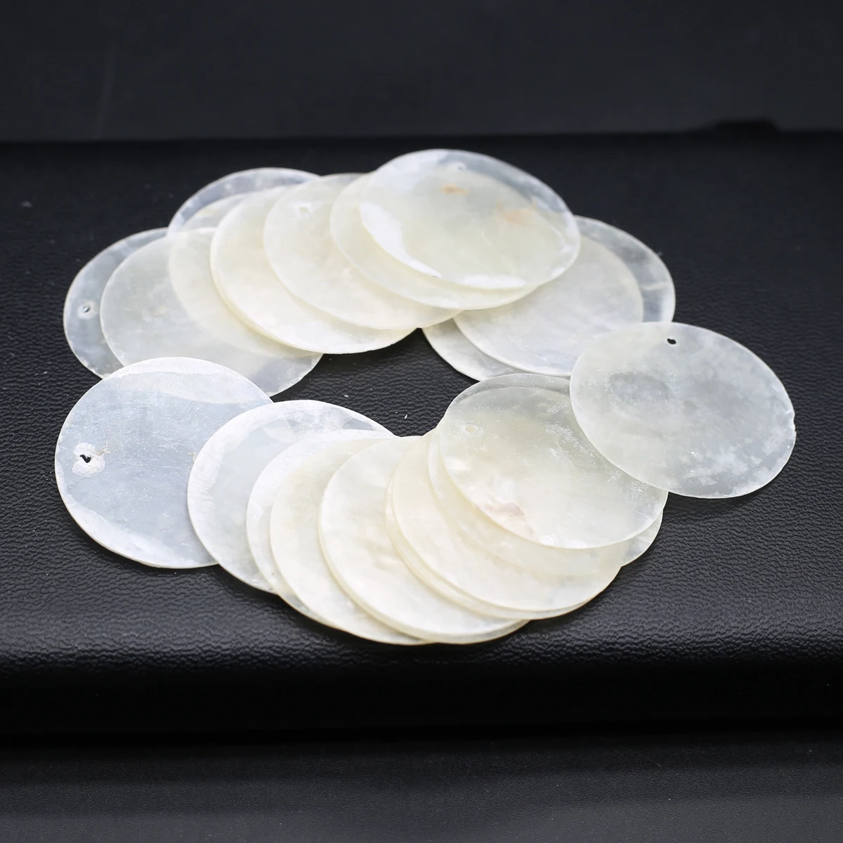 Cuentas redondas de concha transparente para manualidades, abalorios sueltos de nácar Natural para fabricación de joyas, collar, , 50 piezas: 5 XL