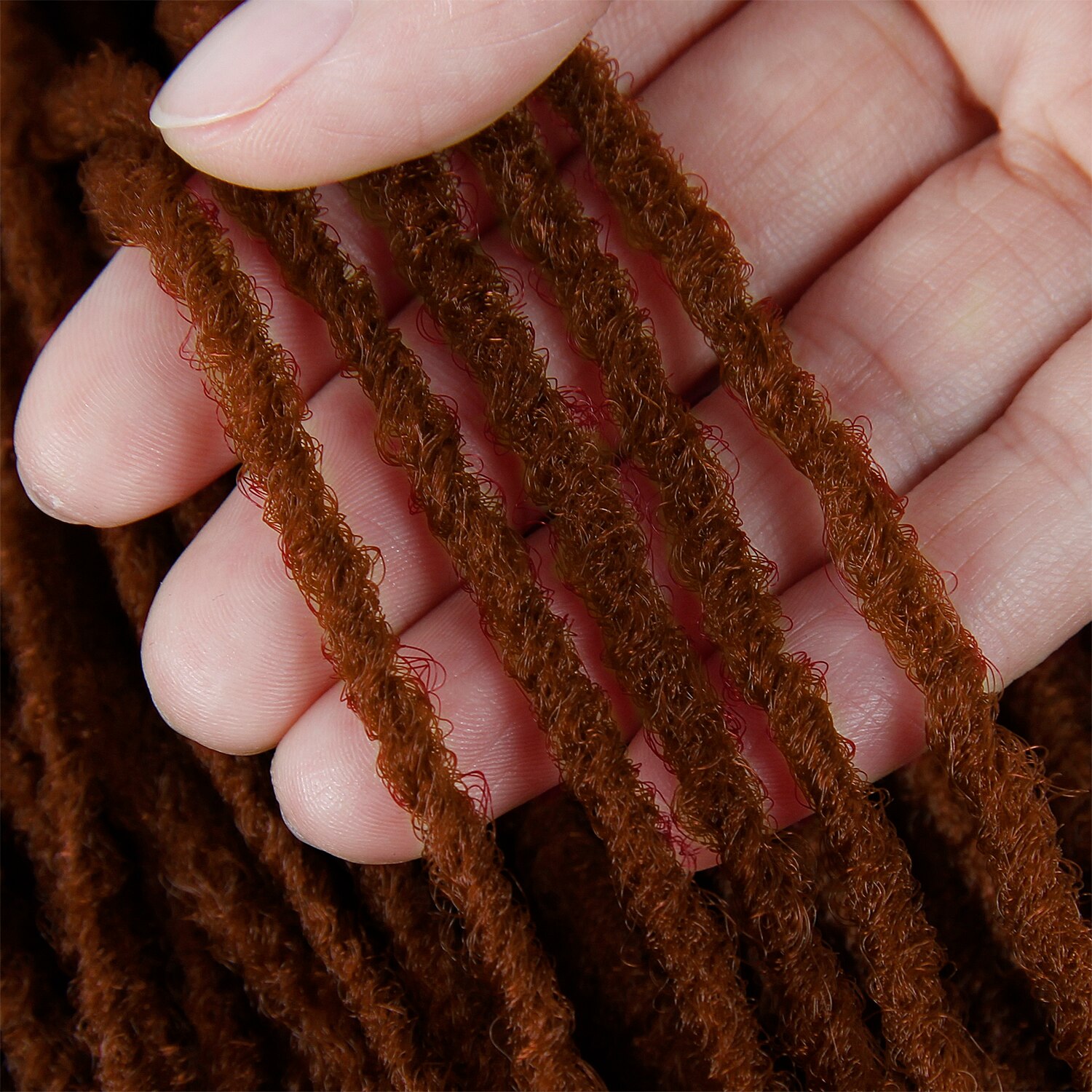 Deadlocks Sister Locks Afro Crochet Braids Ombre Color 18 Inch Brown Synthetic Braiding Hair for Women Faux Locs Crochet Hair