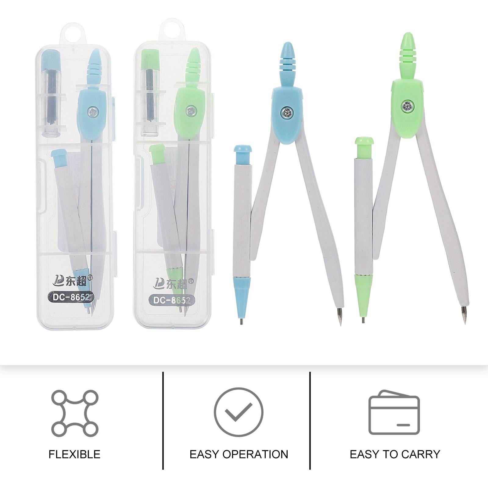 4 Sets Geometry Compasses Student Compasses Stationery Office School Supplies