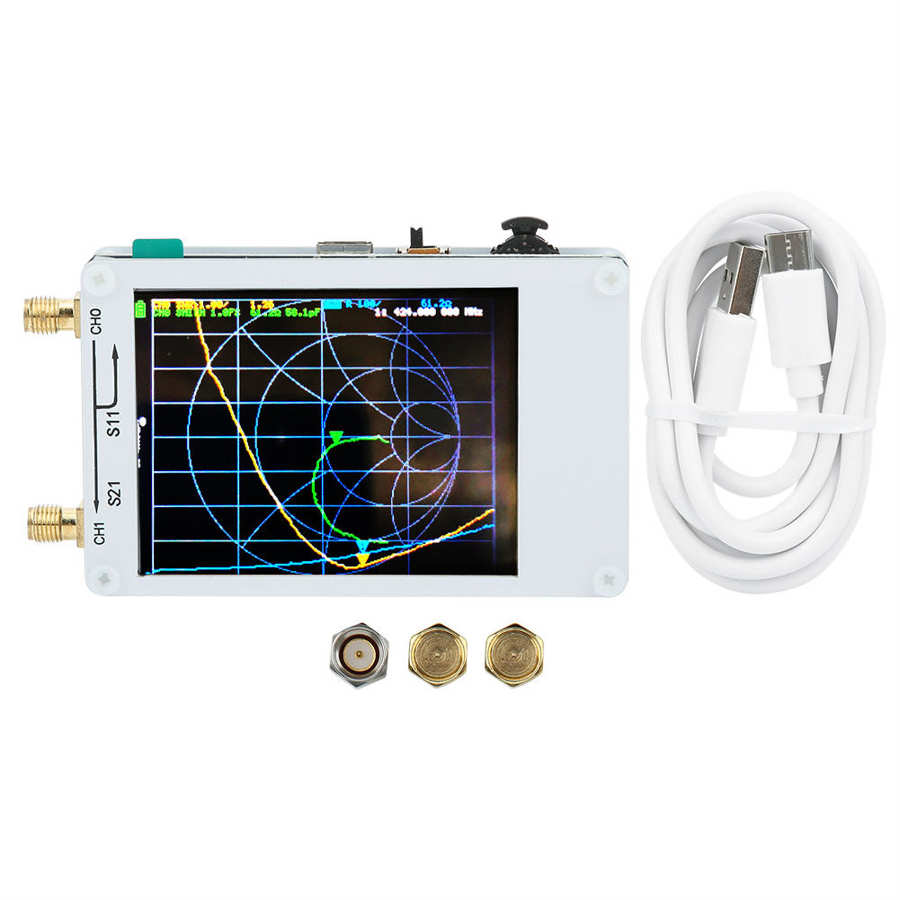 Multifunctionele vna-vectornetwerkanalysatorkit met 2.8in tft-schermen, wit, 10 khz, -1.5 ghz