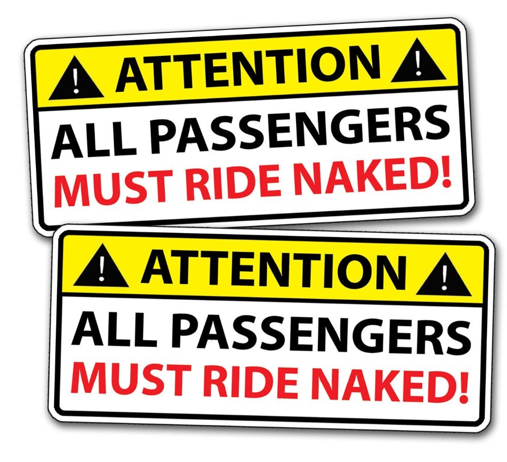 4x4 beautiful decals pay attention passengers ride naked warning stickers car truck SUV ATV