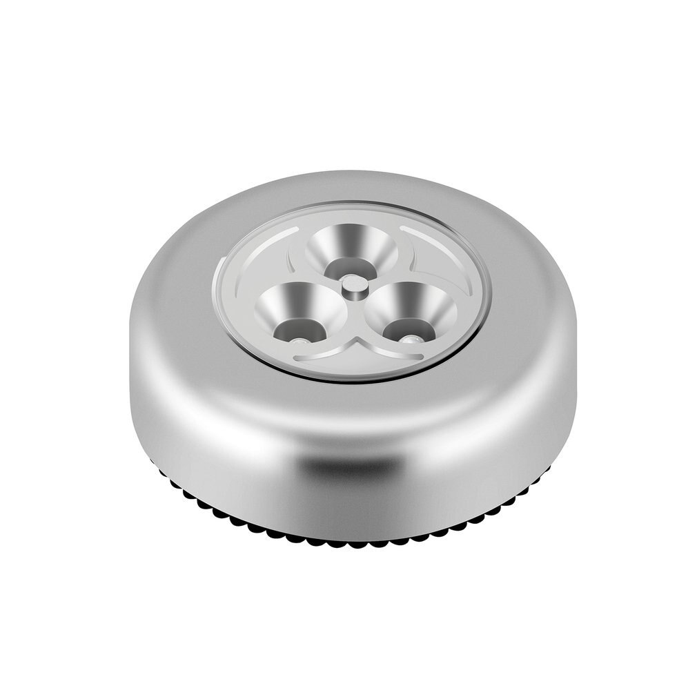 LED Silver Closet Cabinet Lamp Battery Powered Wireless Stick Tap Touch Push Security Kitchen Bedroom Night Light 1PC