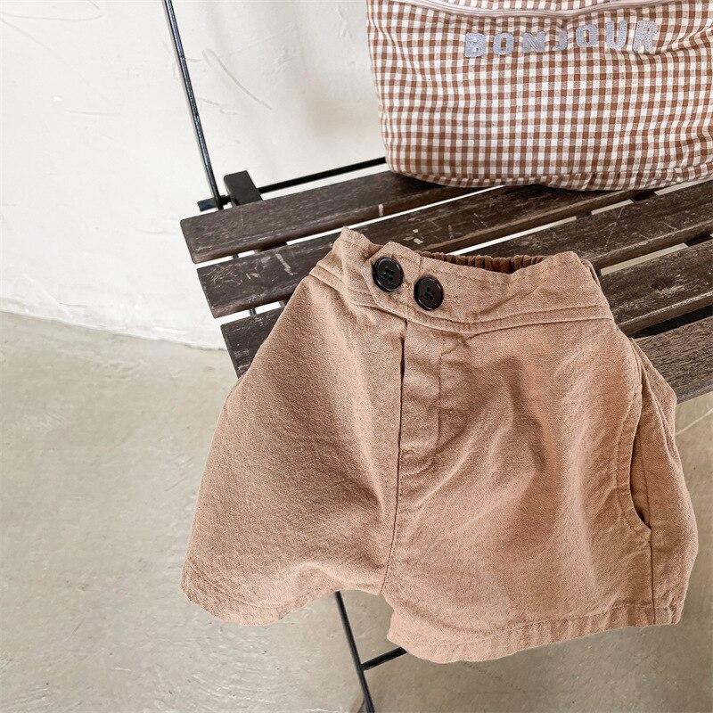 2022 Summer Solid Children Shorts Thin Cotton Linen Girls Shorts Comfortable Baby Casual Short Pants Boy Shorts Kids Clothes
