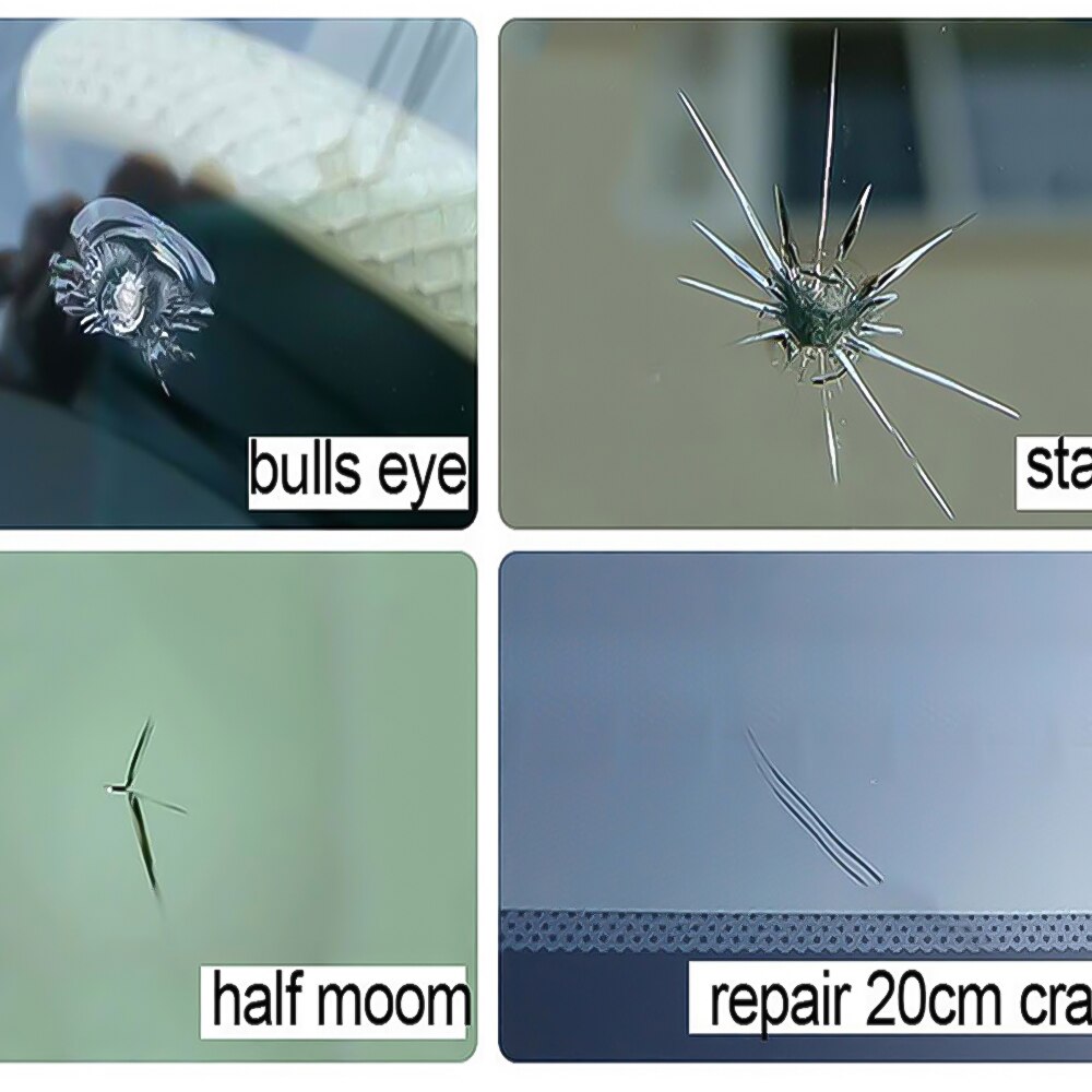 Sikeo carglass reparation væske bilvindue crack chip gendanne værktøjssæt diy forrude ridse fix harpiks
