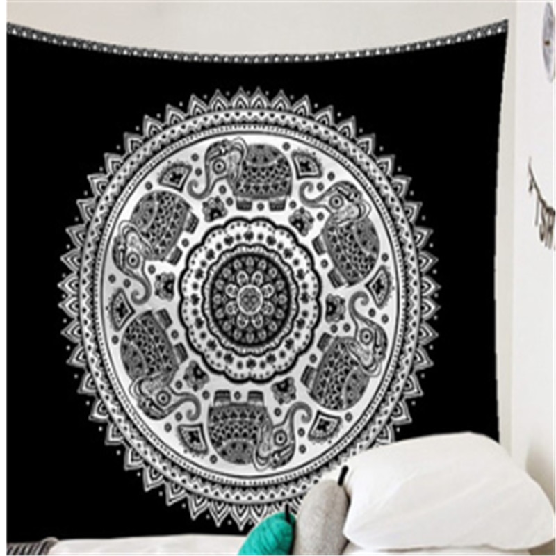 Mandala Tapestry Wall Hanging Boho Decor Wall Cloth Tapestries Psychedelic Hippie Night Moon Tapestry Mandala Wall Carpet: Dark Khaki