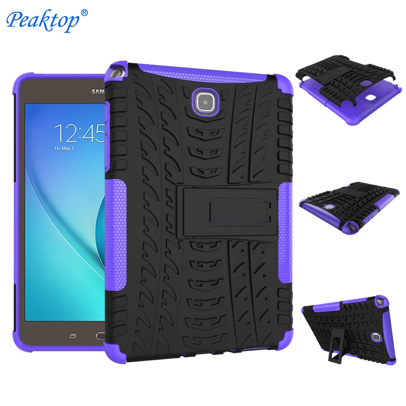 Per Samsung Galaxy Tab 8.0 SM T350 T355 P350 P355 8 &quot;Tablet Caso Della Copertura Del Silicone di TPU + PC Cavalletto Doppia Armatura Della Copertura Posteriore Cas