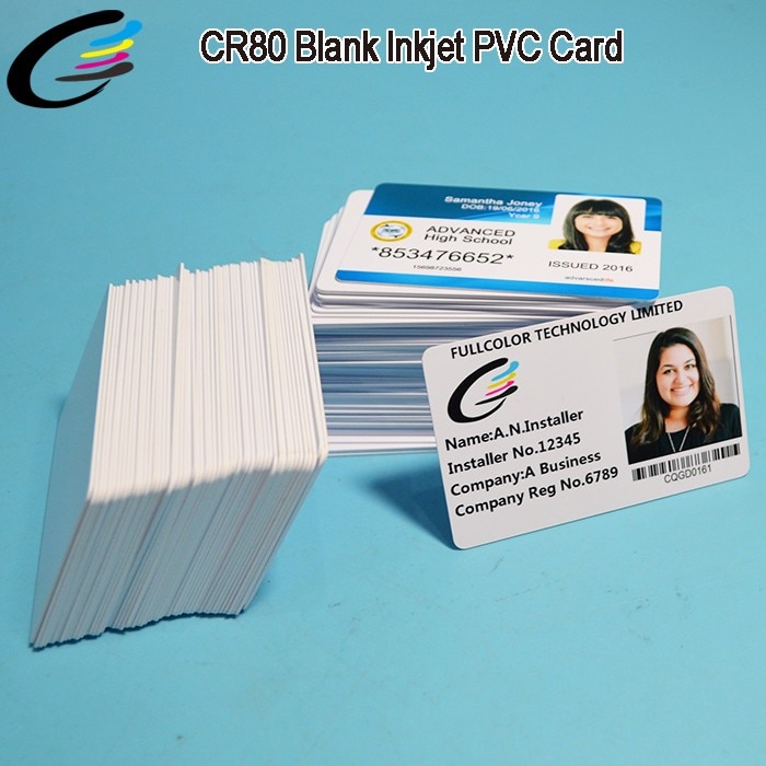 Blank white plastic PVC card for work card inkjet print