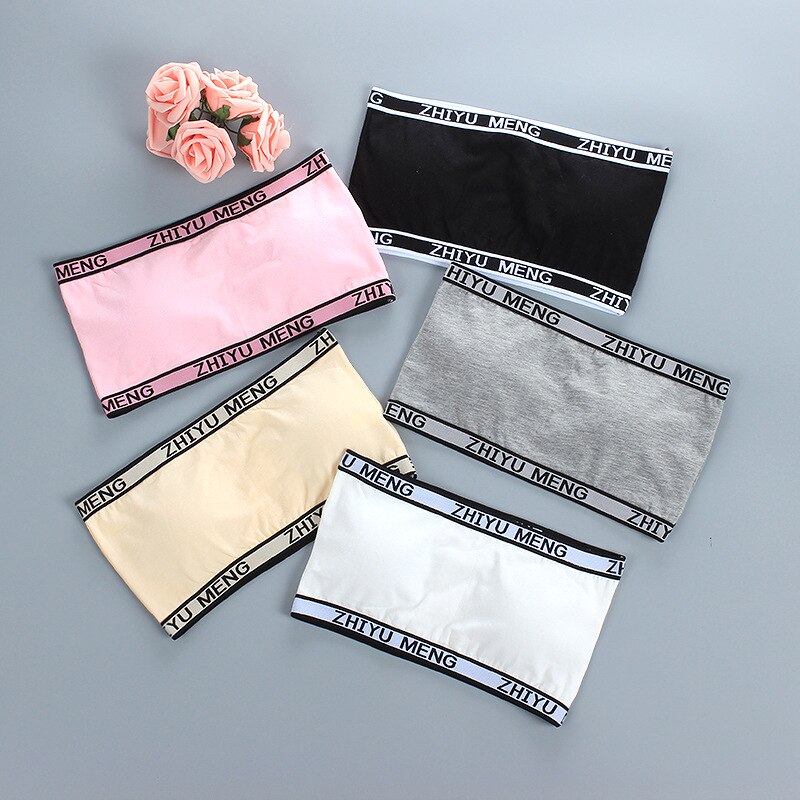 Reggiseno da ragazza regalo Teen Crop Top intimo gilet a spalle scoperte reggiseno da allenamento sportivo lettera Streetwear Tube Top capodanno 7-14Y 10 9