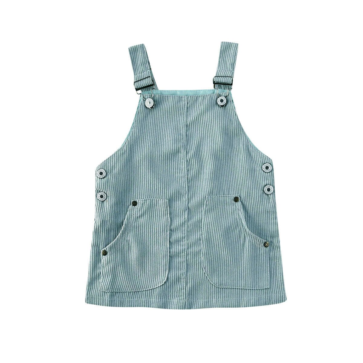 Sommar toddler barn baby girl mini retro klänning solid rem klänning hängslen kjol söt overall: 2 / 5