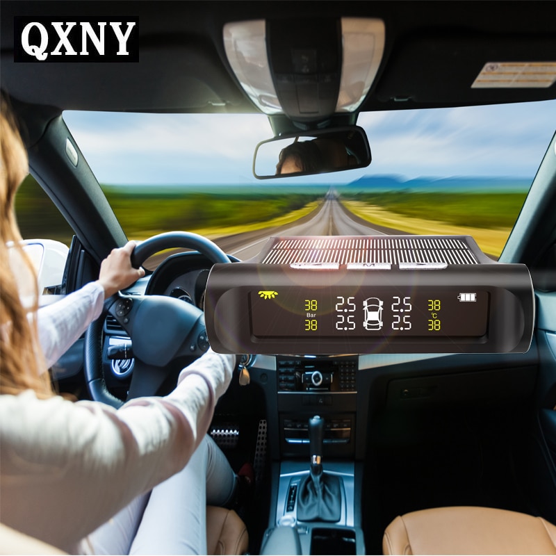Smart Car TPMS Tyre Pressure Monitoring System Solar Power charging Digital LCD Display Auto Security Alarm Systems